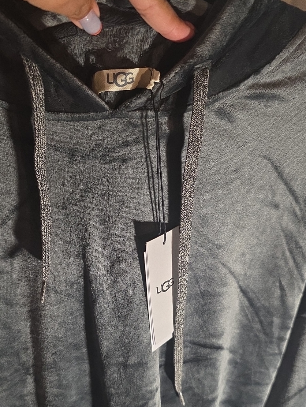 UGG Velour Hoodie - Charcoal Gray - Picture 3 of 4